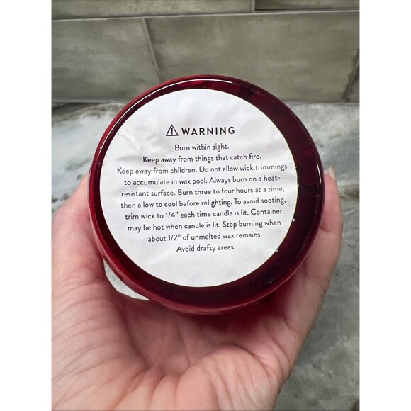 Marquis By Waterford Brookside Red Hurricane Candle RUBY Red ~ Cinnamon RARE - Picture 9 of 9